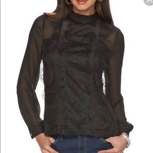 J LO Black lace blouse